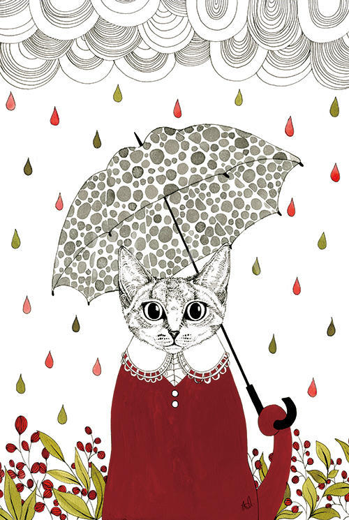 Cat Holding an Umbrella III