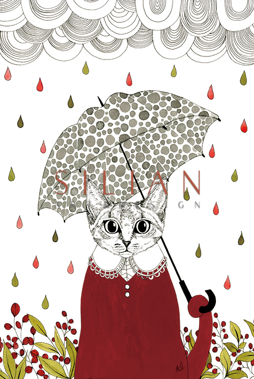 Cat Holding an Umbrella III
