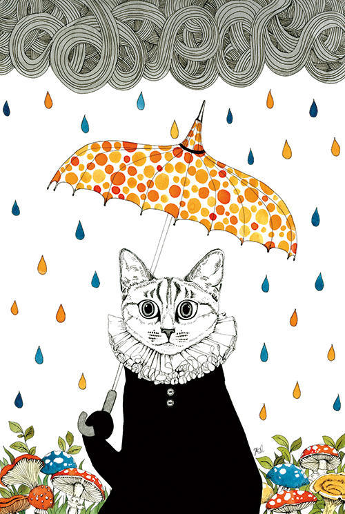 Cat Holding an Umbrella IV