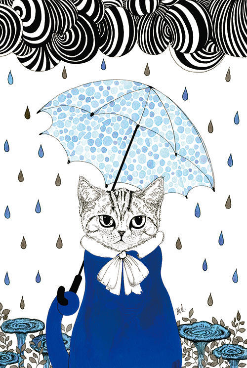 Cat Holding an Umbrella V