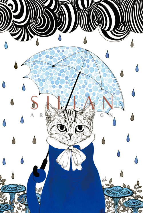 Cat Holding an Umbrella V
