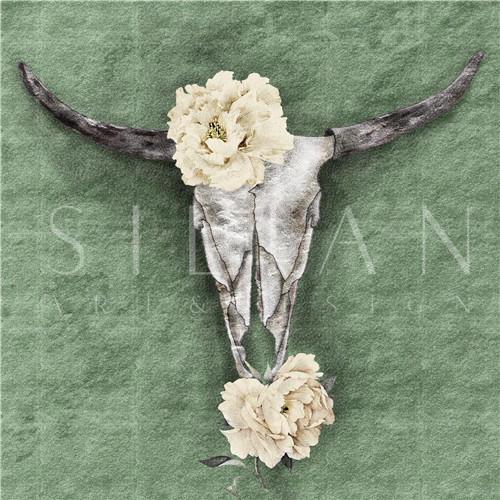 Skull With Flowers I