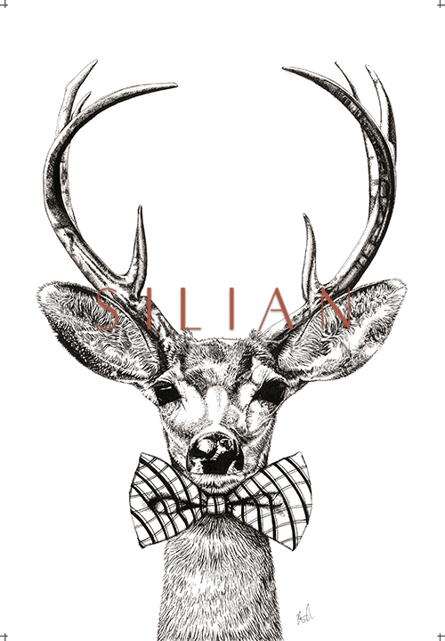 A Deer Wearing A Bow