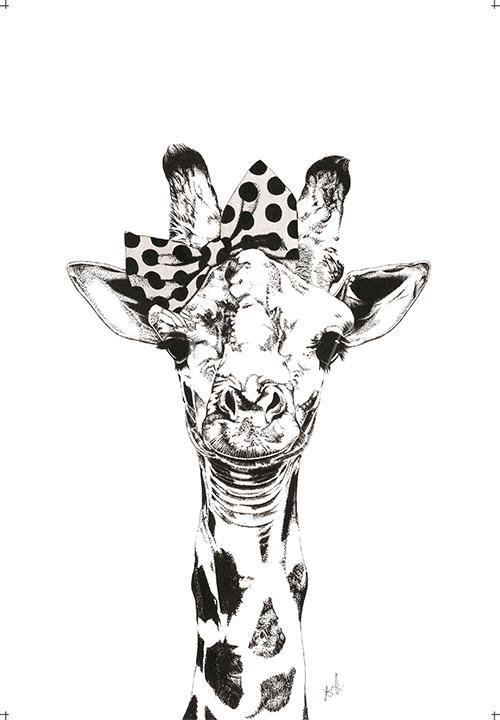 A Giraffe Wearing A Bowknot